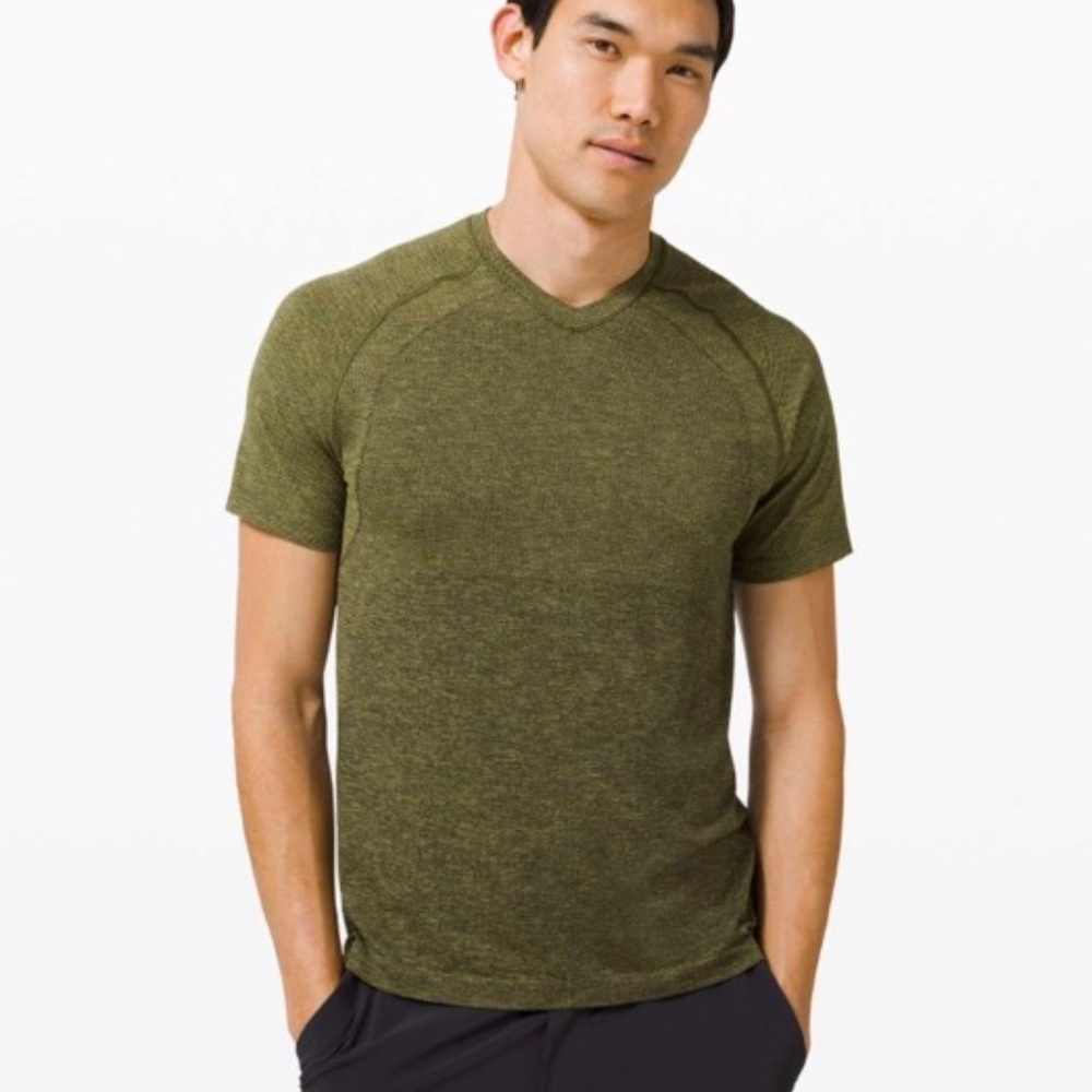 lululemon athletica Olive Green Short Sleeve Tee